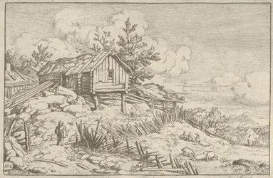 Mannen nära ingången till den ruinösa häcken, 1600-talet.