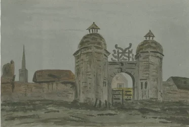 Hamstall Ridware Hall - Porters" Lodge: akvarellmålning, och [1824-1882]