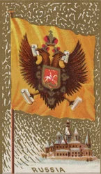 Ryssland, från Flags of All Nations, Series 1 N9 for Allen & Ginter Cigarettes Brands, 1887.