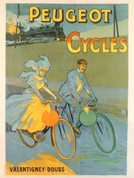 Affisch reklam för Peugeot-cyklar (litho i färg)