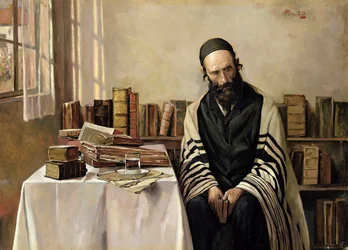 En rabbi i sitt arbetsrum