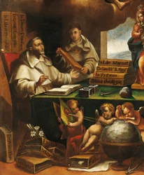 St Albert den store och St Thomas av Aquino, detalj, St Paul visas för St Albert den store och St Thomas av Aquino, av Alonso Antonio Villamor (1661-1729). Klostret San Esteban, Salamanca.