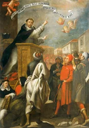 St Vincent Ferrer predikar för de unga i Salamanca, av Alonso Antonio Villamor (1661-1729).