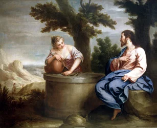 Jesus och samariten,1600-talet (olja på duk)
