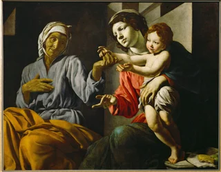Sankta Maria med barnet och Sankta Anna (målning på duk)