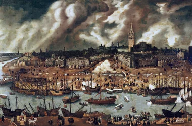 En expedition från Sevilla till Amerika år 1498 (olja på duk)