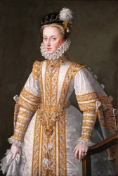 Porträtt av Anna av Österrike (1549-1580), Spaniens drottninggemål, 1571.
