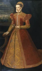 Porträtt av en okänd dam, ca 1575 (olja på duk)