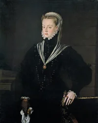 Spanska: Retrato de doña Juana de Austria, princesa de Portugal Porträtt av Doña Juana de Austria, prinsessa av Portugal