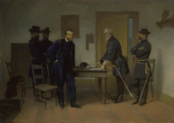Lee kapitulerar för Grant vid Appomattox