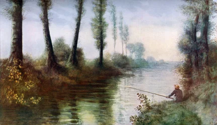En kanal med en fiskare, c1857-1911, 1912.