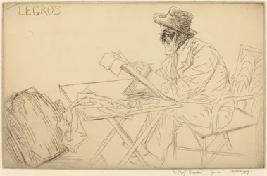 Alphonse Legros skissar.