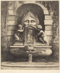 Fontän: Grotesk, barn och bassäng (En fontän: Mask, barn och bassäng)