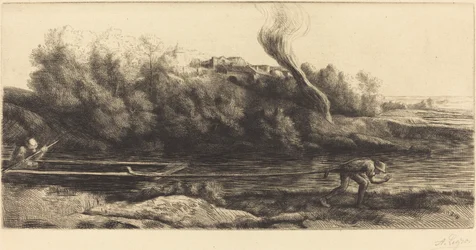 Landskap med båt, 2:a plattan Paysage au bateau.