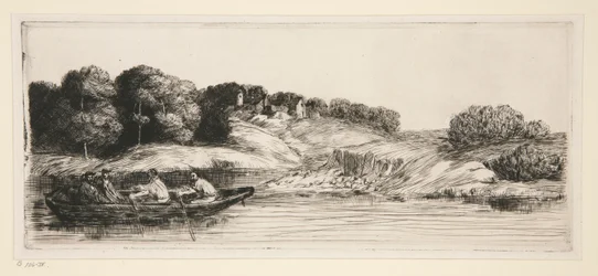 Landskap med en båt (första skylt)