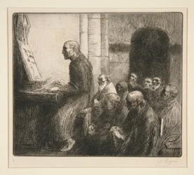 Munk som spelar orgel i kyrkan (Moine Jouant de L
