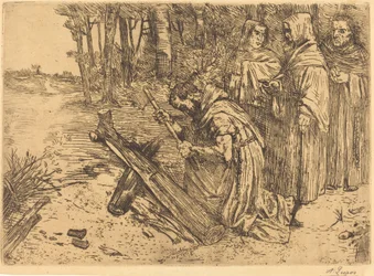 Munkar som hugger ved (Les moines bucherons)