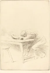 Siesta av en arbetare Siesta av en arbetare.