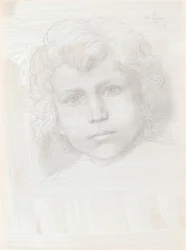 Studie av Cupid Head of a Girl, 1904.