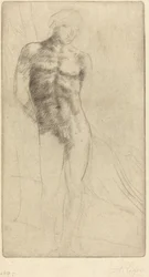 Studie av en naken figur Etude de figur nue.