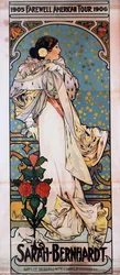 En affisch för Sarah Bernhardts Farewell American Tour, 1905-1906, ca 1905