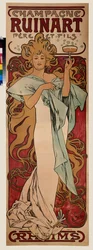 Reklamaffisch för Ruinart champagne. Affisch av Alfons Maria Mucha (Alphonse Marie Mucha
