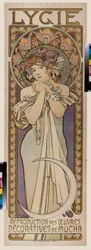 Annonsaffisch för dansgruppen Lygie. Affisch av Alfons Maria Mucha (Alphonse Marie Mucha