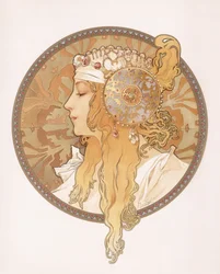 Bysantinskt huvud av en blond jungfru; Tete bysantine d"une femme blonde, c.1897