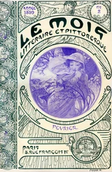 Omslag till tidningen (månadstidningen) Le Month litteraire et picturesque av Alphonse Mucha (1860-1939): Februari månad 1899 - Maison de la Bonne Presse -