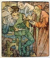 Illustration av Alphonse Mucha från "Clio" ett verk av den franske författaren Anatole France. 1900. Mucha (1860 – 1939). var en tjeckisk jugendmålare