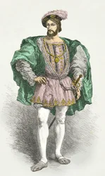 Porträtt av François 1er (Gravyr)