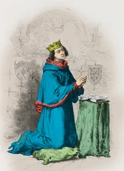 Porträtt av kung Karl 2 av Navarra (Gravyr)