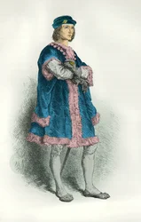 Porträtt av Karl 8 (Gravyr)