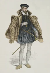 Porträtt av Gaspard de Coligny (Gravyr)