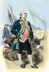Porträtt av Pierre Andre de Suffren dit le Bailli de Suffen (Gravyr)