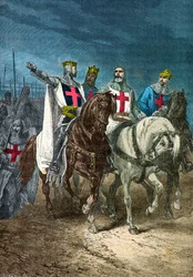 Porträtt av Godefroy de Bouillon, bohemond de tarente, raymond 4 de toulouse och tancrede de Hauteville