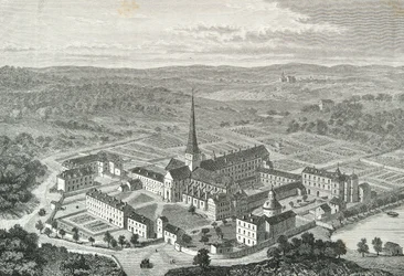 Vy över Port Royal Abbey (gravyr)