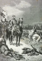 Vilhelm Erövraren landstiger vid Pevensey 1066 (Gravyr)