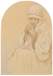 Porträtt av Jaroslava, konstnärens dotter, ca. 1924.
