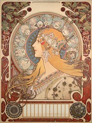 Affisch av Alphonse Mucha (1860-1939) för tidskriften ”La plume”, 1896 (mått 65 x 48 cm) - Privatsamling