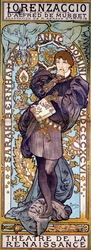 Affisch för ”Lorenzaccio” av Alfred de Musset, med Sarah Bernhardt, Paris, 1896