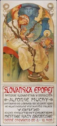 Affisch för utställningen The Slav Epic Slavic Epic, 1928