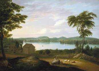 Utsikt över Springfield vid Connecticut River, 1819