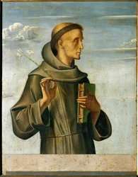 Sankt Antonius av Padua (tempera på trä)