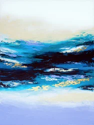 Abstrakt Indigo Waves