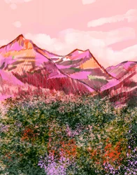 Ljusa rosa berg