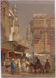 Marknadsdag på Mu"izz id-Din li-Lah, gamla Kairo, 1862