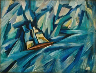 Segelbåt, ca 1914 (olja på duk)