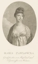 Storhertiginnan Maria Pavlovna av Ryssland 1786-1859, storhertiginnan av Sachsen-Weimar-Eisenach, 1808.