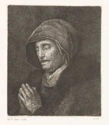 Gammal kvinna ber (Rembrandts mor)
